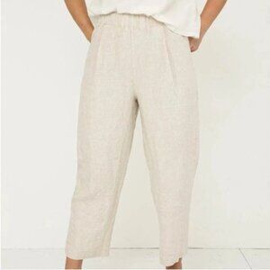 Elizabeth Suzann Women Sz XS White Linen Pants Trousers Lagenlook Minimalist